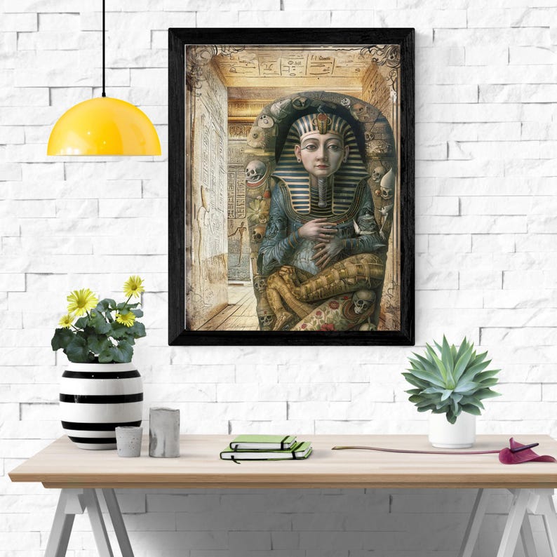 Whimsical sarcophagus mummy, Fussy Cut | peculiar, creepy People Ephemera,egyptian collage supplies, scrapbooking, creative art card making