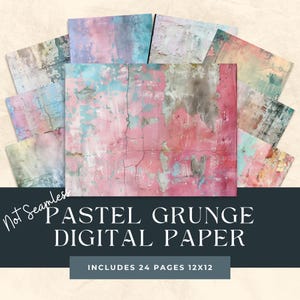 Texture grunge pastello / Carte digitali / /Sfondo / Pagine rovinate Ephemera vintage / Scarica Junk Journal /Scrapbooking / Creazione di biglietti