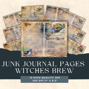 Witch’s Brew Tea Recipes, Printable Spell Book, Book of Shadows, Digital Grimoire, Witchcraft Page, Herbal Tea,Witchy Journal, kitchen witch