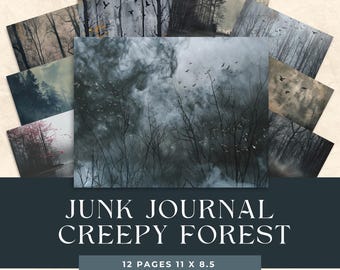 Creepy Elven Forest Junk Journal | Goth Witchcraft (Digital Download)