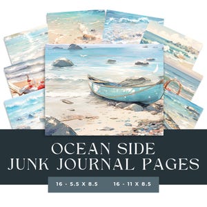 Sea Scrapbook Paper | Beach Junk Journal | Summer Beach Background | Ocean Scrapbooking | Coastal Collage Sheets |  Beach Ephemera | Seaside