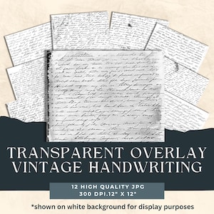 Vintage Handwritten Overlay PNG Clipart, Old Textures overlay, Scrapbooking collage Ephemera, Handwritten Calligraphy, rustic shabby text