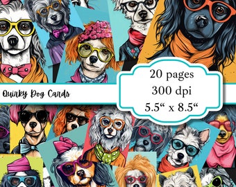Quirky Dog Clipart | PNG Bundle | Whimsical Dogs | Sublimation clip art | Puppy Whimsy graphics | Funny Pets | dogs with clothes