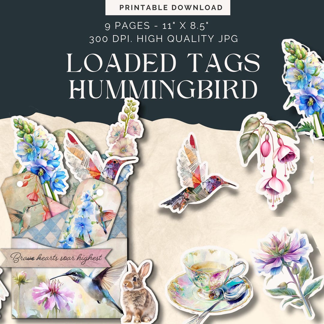 Hummingbird Loaded Tag, Gift Card Holder, Hummingbird Pocket Tag ...