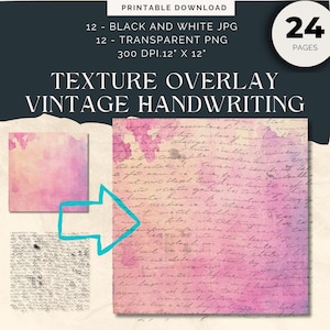 Vintage Handwritten Overlay PNG Clipart, Old Textures overlay, Scrapbooking collage Ephemera, Handwritten Calligraphy, rustic shabby text