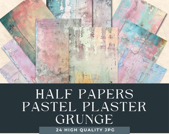 Half Paper Pastel plaster Grunge, Digital Papers, Background Distressed Pages, Vintage Ephemera, Download Junk Journal, Scrapbooking supply