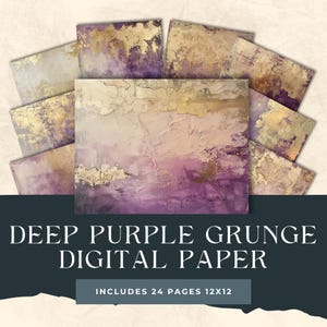 Dunkellila Grunge Digitales Papier, Vintage Textur (Digitaler Download)