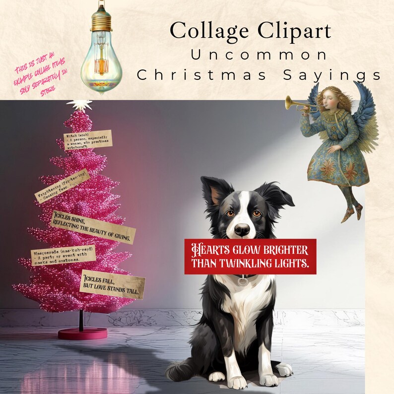Printable Christmas Sayings Junk Journal Supplies Scrapbooking