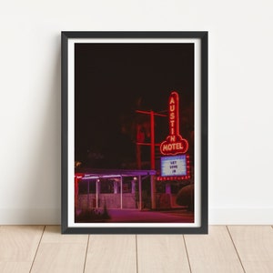 Austin Motel, Austin Digital Print, Vintage Austin Motel, Neon Sign, Austin Nightlife, Texas Wall Art, Austin Printable, South Congress