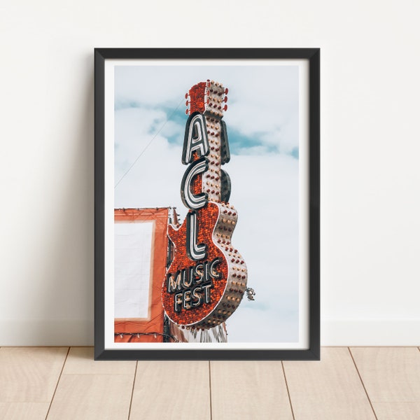 ACL, Austin Digital Print, Austin Downloadable, Austin City Limits, Music Festival, Austin Printable, Texas Wall Art, Texas Instant