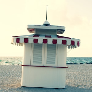 Faena Hotel, Miami Digital Print, Lifeguard, Beach Download, Ocean Decor, South Beach Print, Printable, Instant, Wall Art, Neutral Minimal