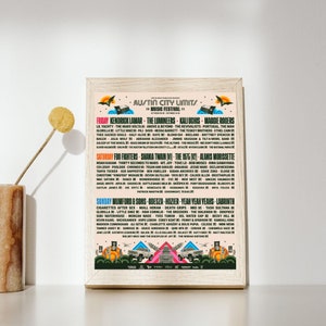 ACL 2023 Lineup Poster, Austin City Limits, Music Festival, Digital Print, Downloadable,  Austin Printable, Texas Wall Art, Instant, Lamar