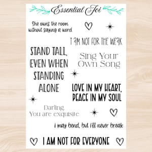 Affirmation Sticker Sheet, Planner Stickers, Quote Sticker, Women&#39;s Stickers, Positive Quotes Stickers, She is Me