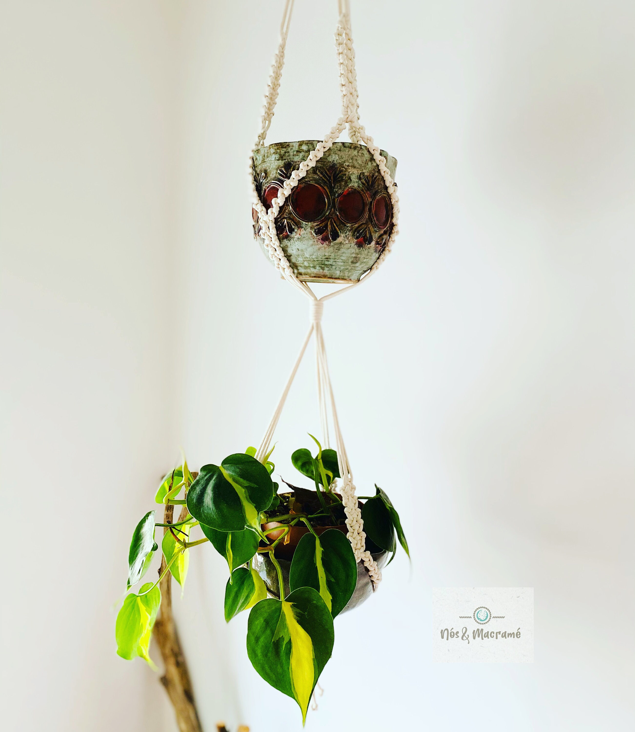 Double Suspension Pour Plantes en Macramé - Céline | Double Plant Hanger