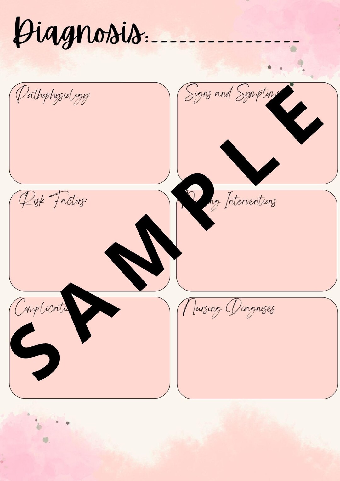 Aesthetic Nursing School Diagnosis Template | Med Surg | Nursing - Etsy