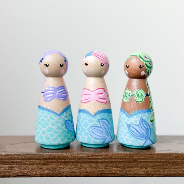 Mermaid Peg Dolls | Ocean | Sea | Large