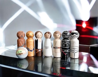 Star Wars Inspired Peg Dolls, Pretend Play, Decor, gifts