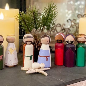 Nativity Christmas Set, Large Peg Dolls