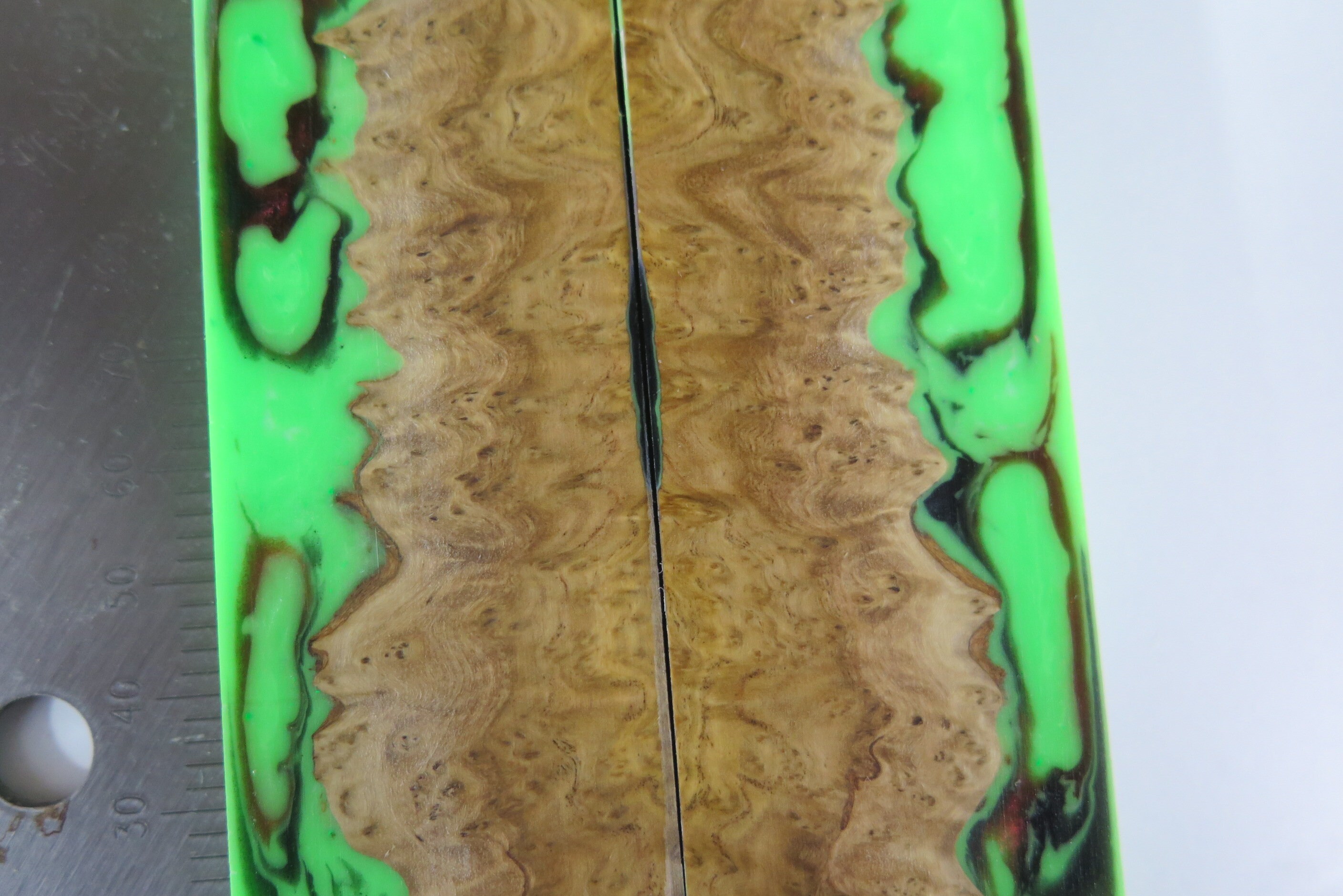 Knife Scales Resin Cast Hybrid Blank Australian Mallee Burl Brown and