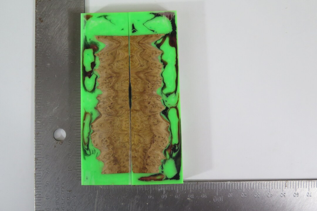 Knife Scales Resin Cast Hybrid Blank Australian Mallee Burl Brown and Bronze Pistol Grips Gun