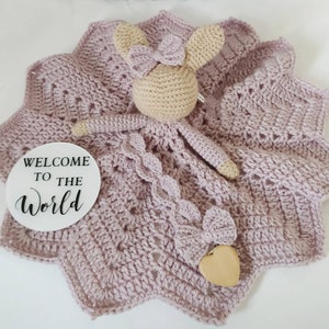 Bunny lovey, crochet bunny lovey, baby comforter, pacifier clip, baby shower gift, baby lovey gift, new baby gift