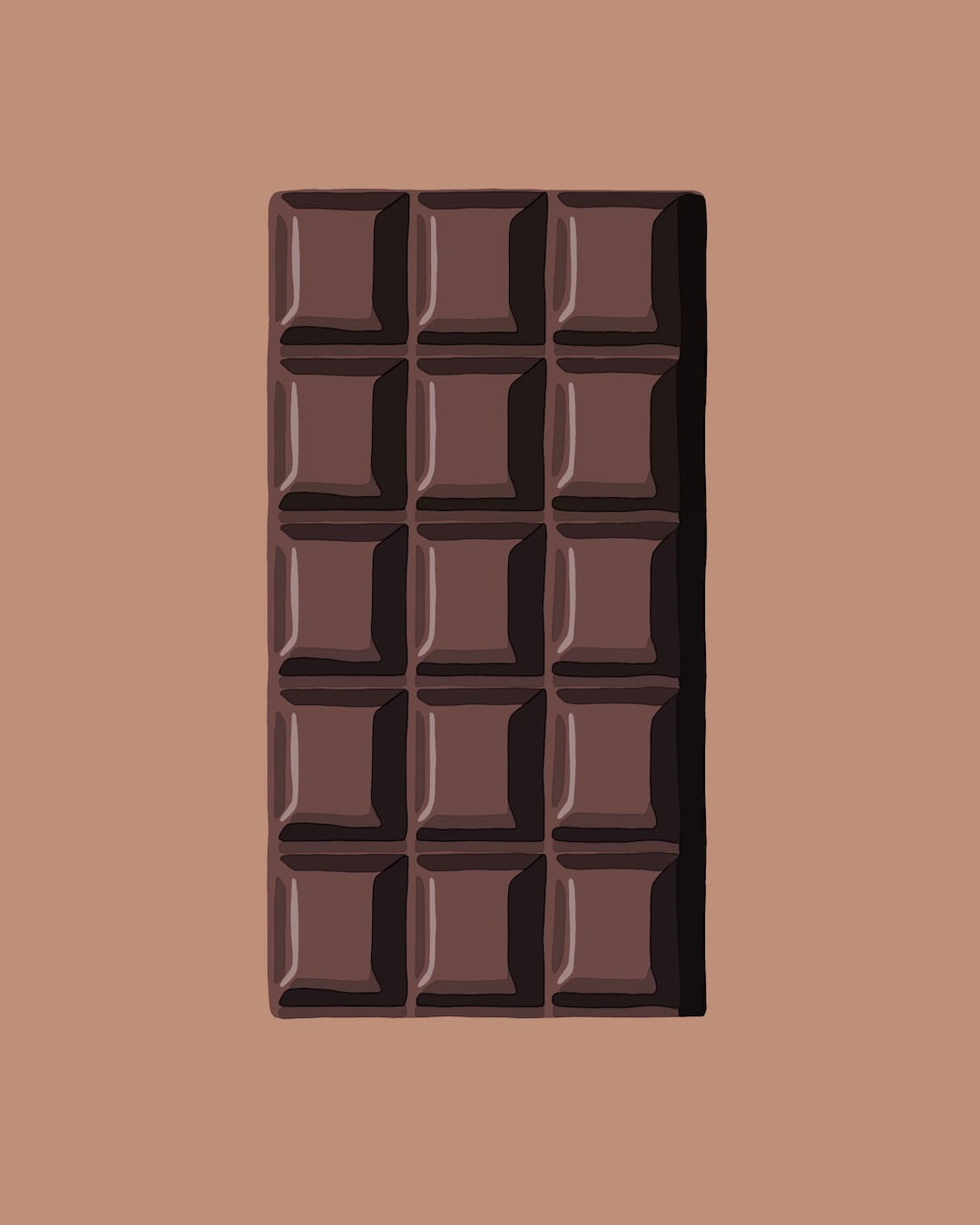 Chocolate Bar Drawing, Digital Download, Kitchen Art, Dining Room Art