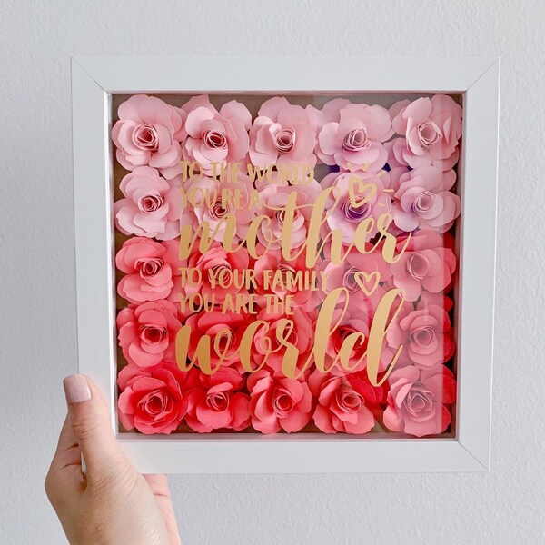 Flower Shadow Box | Paper Flowers | Forever Roses | Home Decor | Lifestyle