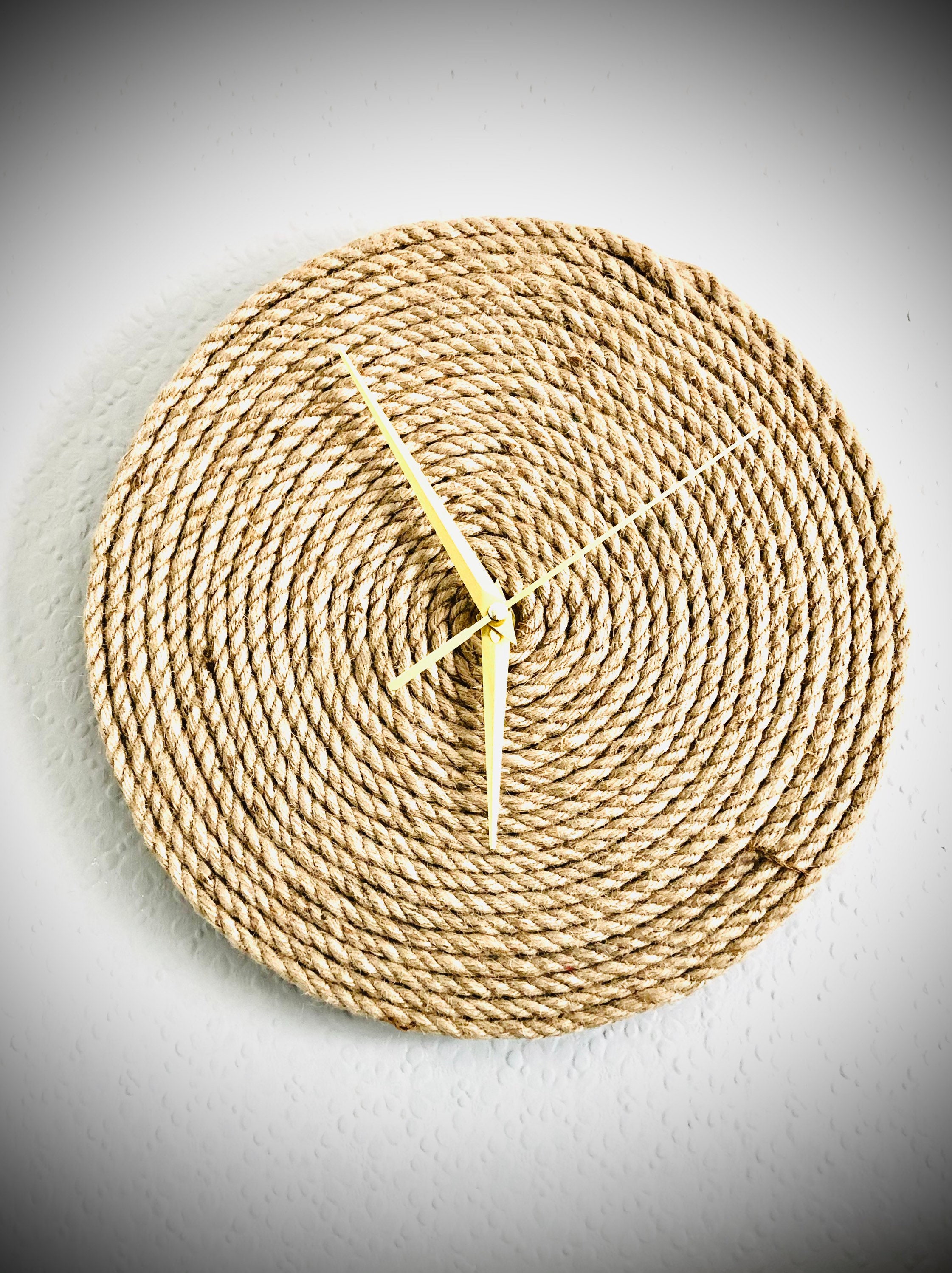 Hand Made 100 Natural Hessian Rope Wall Clock Etsy