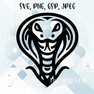 Snake Head SVG voor silhouet, Cricut, Print en snij, lasergraveren, vectorafbeelding, vinyl gesneden bestand, cobra hoofd clipart, Wildlife SVG, digitaal