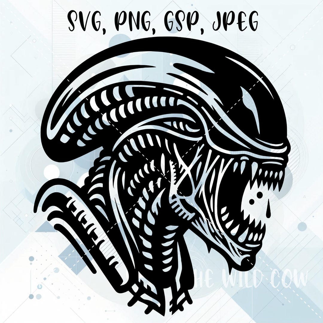 Alien SVG for Silhouette, Cricut, Print and Cut, Laser Engrave, Vector ...