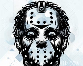 Jason Voorhees SVG voor silhouet, Cricut, afdrukken en snijden, lasergraveren, vectorafbeelding, vinyl gesneden bestand, Halloween SVG, Jason Voorhees-horror