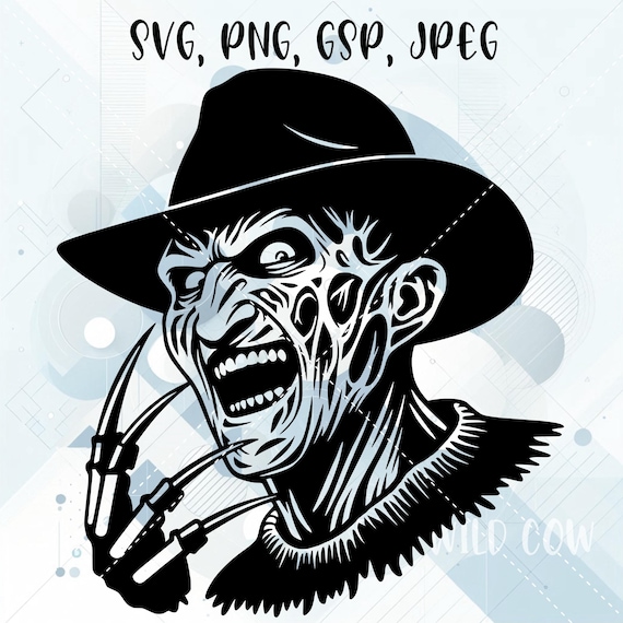 Freddy Krueger SVG for Silhouette, Cricut, Print and Cut, Laser Engrave, Vector Image, Vinyl Cut File, Halloween SVG, Freddy Krueger Clipart