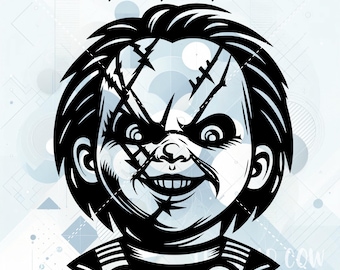Chucky SVG for Silhouette, Cricut, Print and Cut, Laser Engrave, Vector Image, Vinyl Cut File, Halloween SVG, Clipart, Scary SVG, Digital