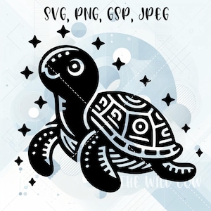 Tortoise SVG for Silhouette, Cricut, Print and Cut, Laser Engrave, Vector Image, Vinyl Cut File, Tortoise Clipart, Wildlife SVG, Digital PNG