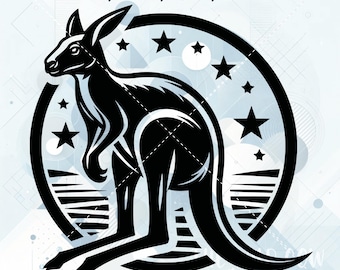 Känguru SVG für Silhouette, Cricut, Drucken und Schneiden, Laser gravieren, Vektorbild, Vinylschnitt-Datei, Känguru Clipart, Wildtier SVG, Digital
