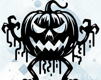 Kürbis SVG für Silhouette, Cricut, Drucken und Schneiden, Lasergravur, Vektorbild, Vinylschnittdatei, Halloween Clipart, Monster SVG, digitale Datei