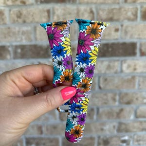 Colorful Floral Pattern Apple Watch Band Compatible with Apple Watch Series 1-9, 38mm, 40mm, 41mm, 42mm, 44mm, 45mm, 49mm, SE, SE2, Ultra 2