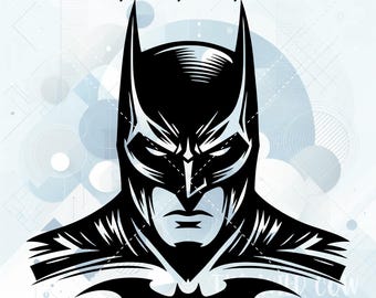 Download digitale SVG di Bat Hero per Silhouette, Cricut, stampa e taglio, incisione laser, immagine vettoriale, file di taglio in vinile, Bat Super Hero SVG PNG