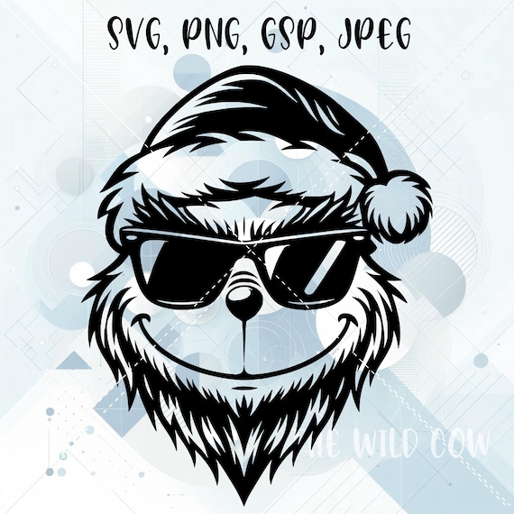 Cool Grinch SVG for Silhouette, Cricut, Print and Cut, Laser Engrave, Vector Image, Vinyl Cut, Happy Grinch Clipart, Christmas SVG, Digital