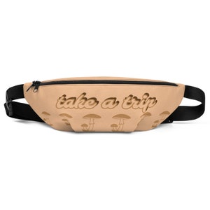 Take a trip fanny pack: Rave, Mushroom fannypack, mushroom pattern, festival, trip, psychedelic, trippy, mushroom art, monochromatic, hippie