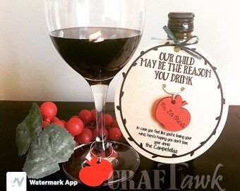 Rolig läraruppskattningsvinberlock med kort - SVG - Laserskuren fil - DIREKT NEDLADDNING