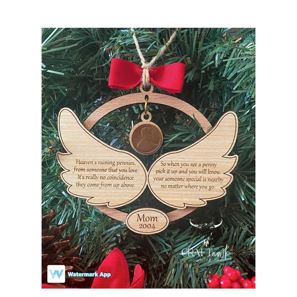 Pennies From Heaven Memorial Christmas Ornament- SVG - Laser Cut File - INSTANT DOWNLOAD