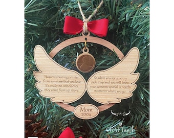 Pennies From Heaven Memorial Christmas Ornament - SVG - Laserskuren fil - DIREKT NEDLADDNING