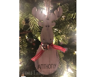 Renälg personlig julprydnad - SVG - laserskuren fil - DIREKT NEDLADDNING