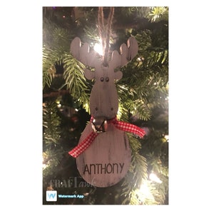 Reindeer Moose Personalized Christmas Ornament- SVG - Laser Cut File - INSTANT DOWNLOAD