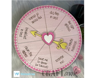 Alla hjärtans dag (ren version) Spinner Game - SVG - Laserskuren fil - DIREKT NEDLADDNING