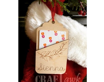 Decorative Giftcard Holder / Stocking Tag - SVG - Laser Cut File - INSTANT DOWNLOAD
