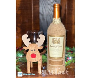 Dryckes-/snackhållare med renskinn - SVG - Laserskuren fil - DIREKT NEDLADDNING