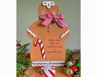 Pepparkakskvinnan värmeljushylla sittande - SVG - Laserskuren fil - DIREKT NEDLADDNING