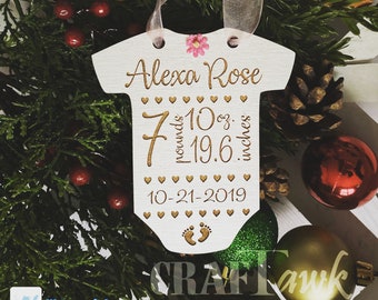 Newborn Stats Christmas Ornament- SVG - Laser Cut File - INSTANT DOWNLOAD